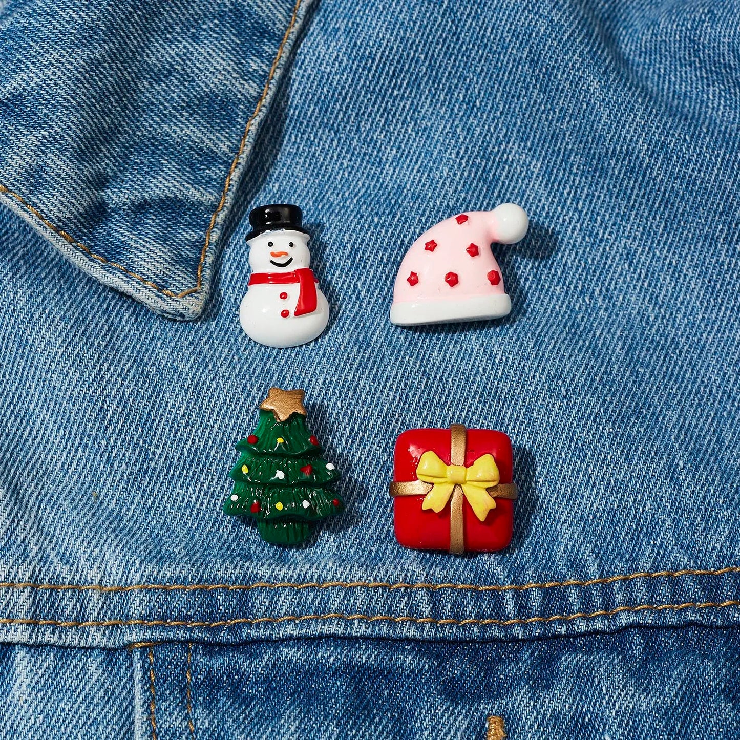 Xmas Cute Santa Claus Elk Crutch Gift Box Hat Tree Glove Star Bear Women Kids Brooch Sets Jewelry
