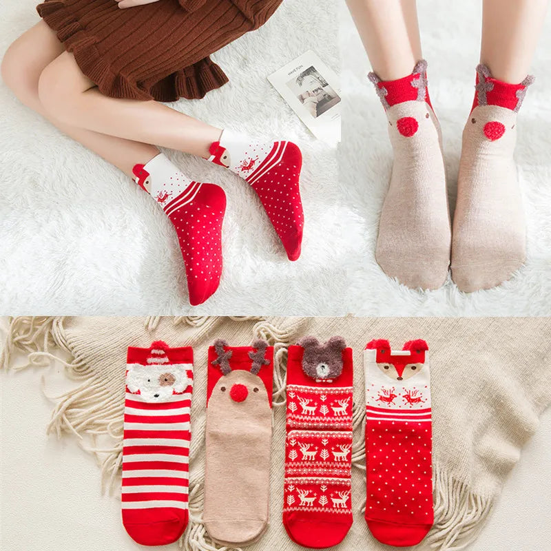 Cartoon Christmas Socks Ornaments Home Decorations Xmas Noel Navidad New Year Gifts