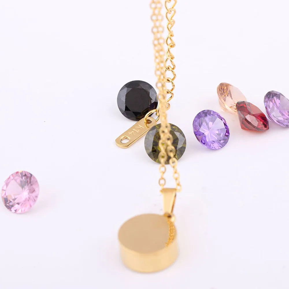 Fashion Changeable Colorful Bling Zircon Gold Silver Women Earring Necklace Jewelry Set Gift