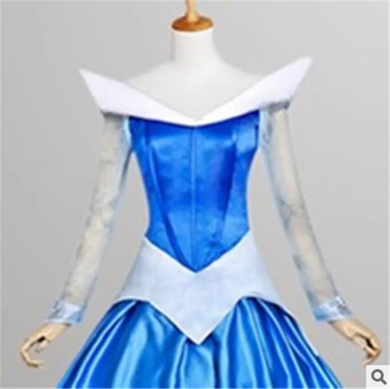 Movie Sleeping Beauty Princess Luxury Fancy Woman Cloak Dress Halloween Christmas Cosplay Costume