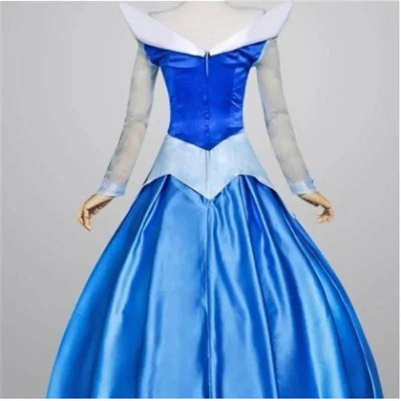 Movie Sleeping Beauty Princess Luxury Fancy Woman Cloak Dress Halloween Christmas Cosplay Costume