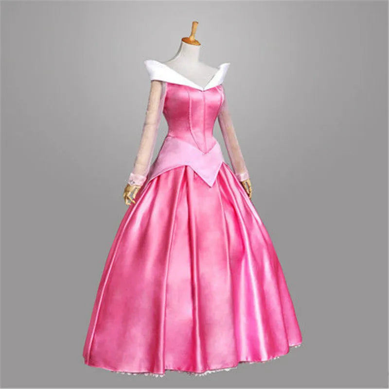 Movie Sleeping Beauty Princess Luxury Fancy Woman Cloak Dress Halloween Christmas Cosplay Costume