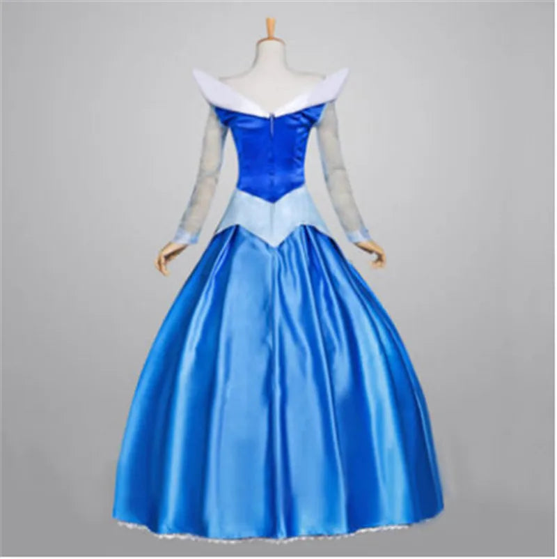 Movie Sleeping Beauty Princess Luxury Fancy Woman Cloak Dress Halloween Christmas Cosplay Costume