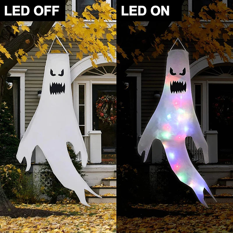 Halloween LED Light Hanging Ghost Party Home Outdoor Indoor Decoration Glowing Spooky Horror Props