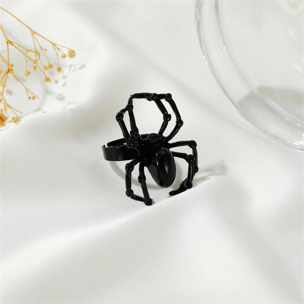 Creative Gothic Black Spider Animal Funny Halloween Party Costume Women Men Unisex Ring Fall Jewelry