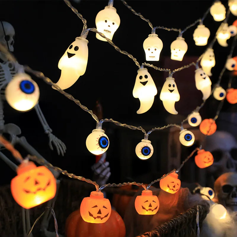 Halloween Home Decoration Led Light String Pumpkin Skull Head Eyeball Lantern Horror Halloween Gifts