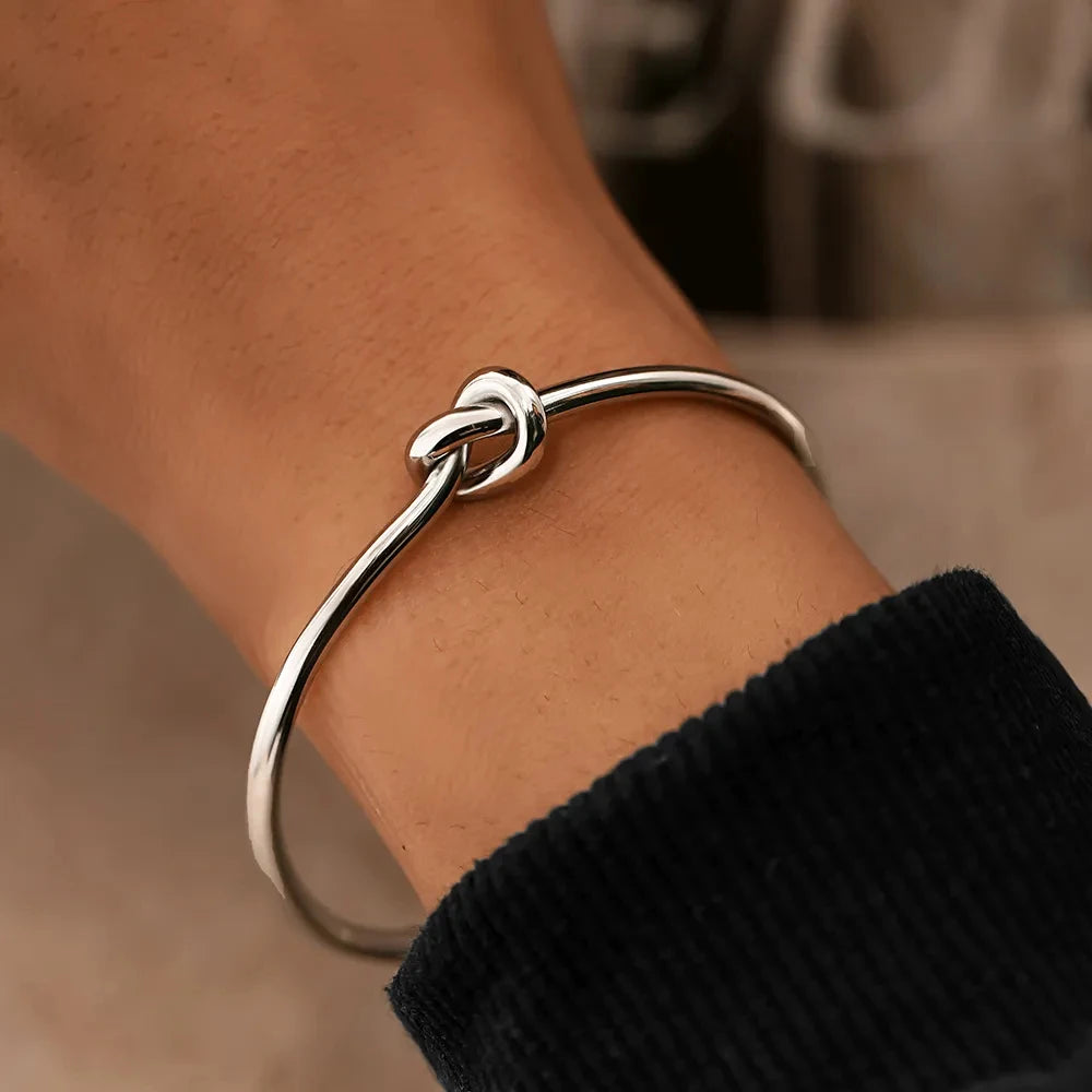 Stainless Steel Bracelets Vintage Woven Twist Texture Bangle Women Men Jewelry Fall Goth Gifts