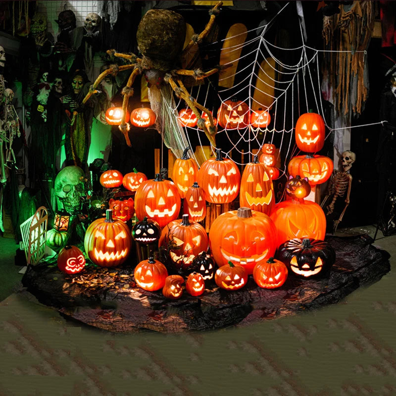 Halloween Decoration Scream Pumpkin LED Festival Bright Ring Light Fairy Lights Night Outdoor