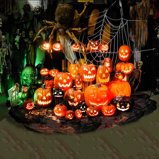 Halloween Decoration Scream Pumpkin LED Festival Bright Ring Light Fairy Lights Night Outdoor