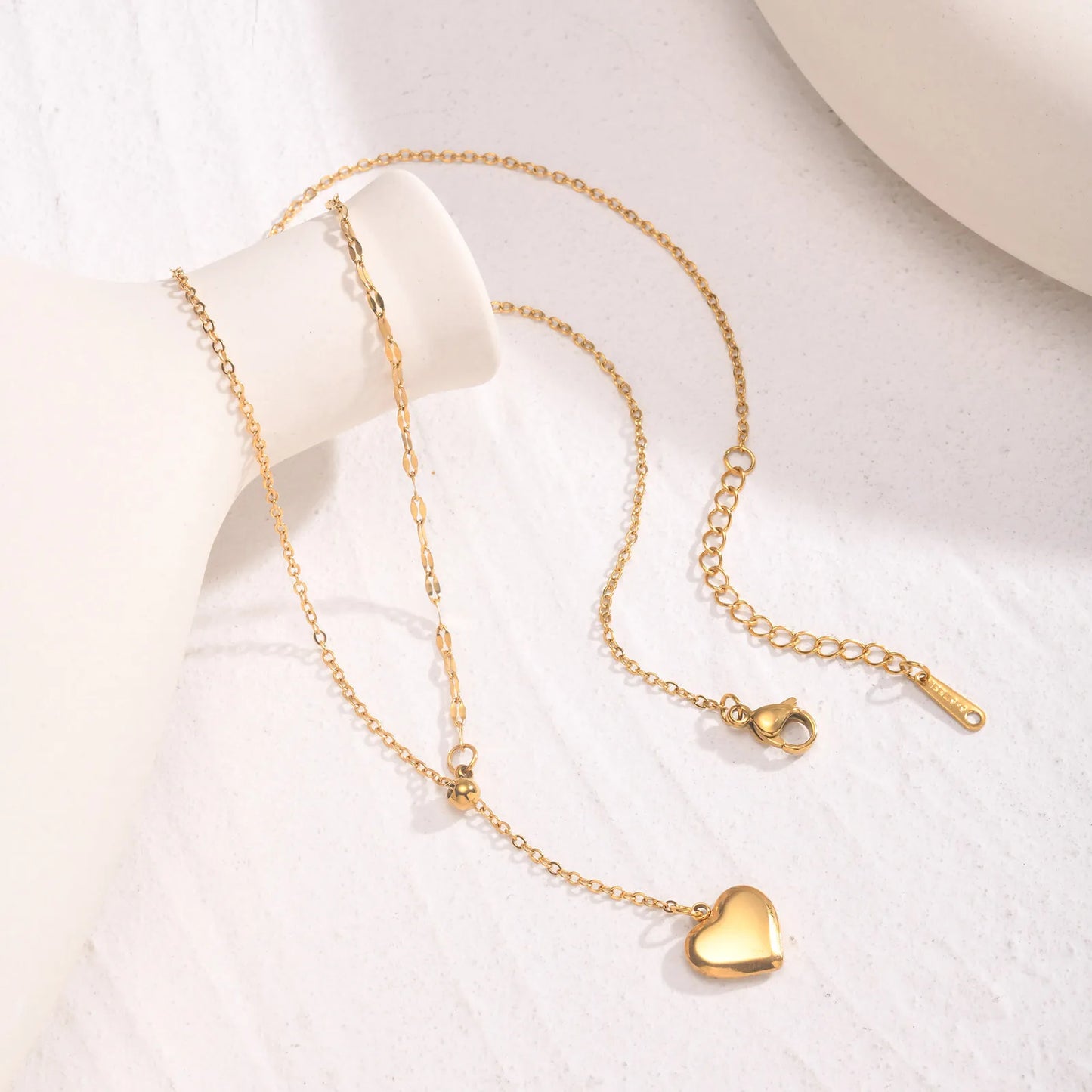 Women Love Heart Pendant Charm Dainty Minimalist Metal Sexy Y Gold Necklace Collar Fall Jewelry Gift