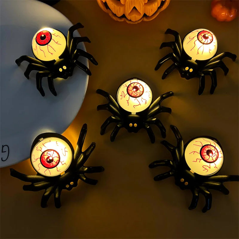 Halloween LED Candle Light Plastic Spider Skull Lamp Horror Props Home Bar Haunted House Party Decor