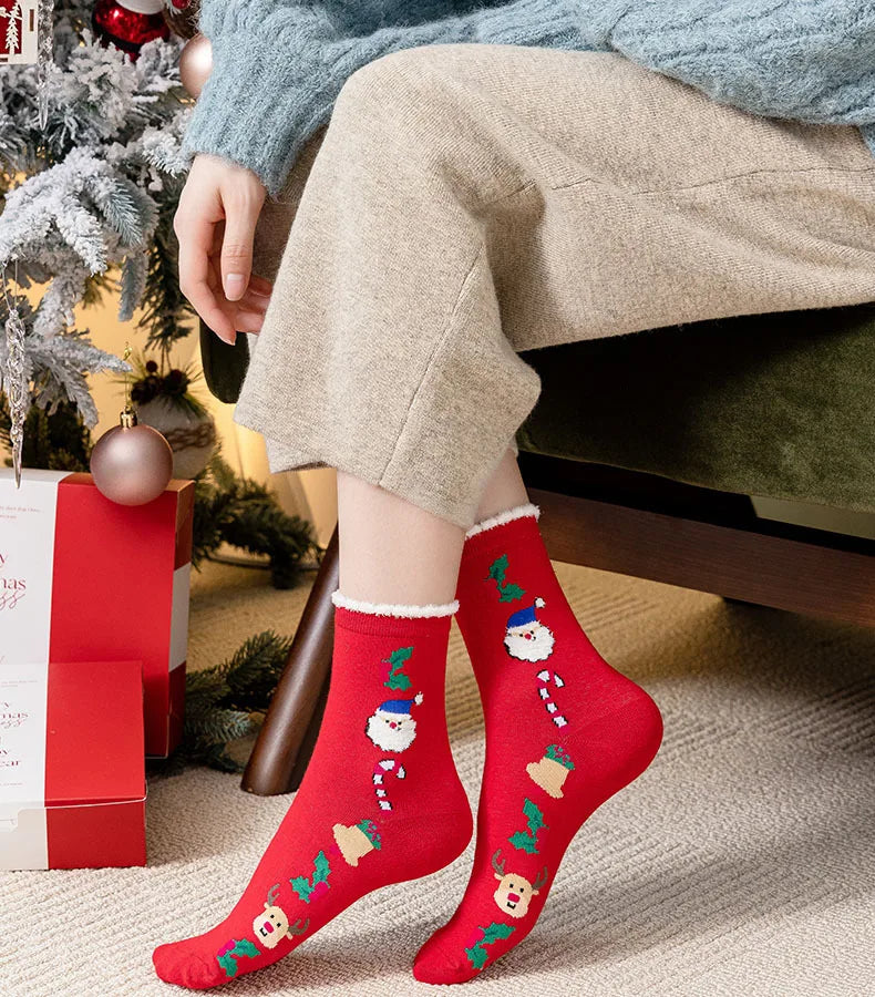 New Woman Girl Cute Kawaii Cartoon Animal Funny Santa Claus Snowman Christmas Socks Xmas Fall Gift