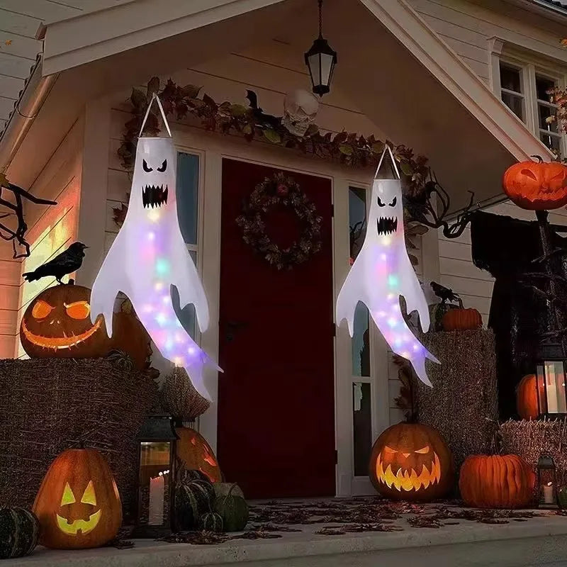 Halloween LED Light Hanging Ghost Party Home Outdoor Indoor Decoration Glowing Spooky Horror Props