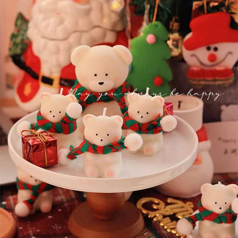 Creative Cute Small Bear Soy Wax Aromatherapy Scented Candles Christmas Home Party Decoration Gifts