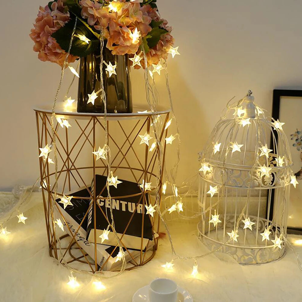 LED String Lights Indoor Outdoor Star Chain Lights Party Home Wedding Garden Christmas Decoration