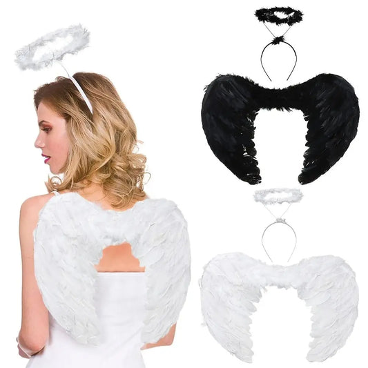 Party Supplies Feather Black White Red Pink Angel Wings Halloween Christmas Xmas Costume 55x40CM