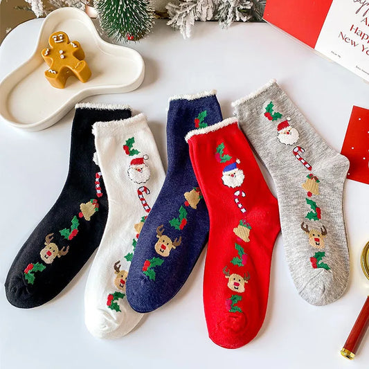 New Woman Girl Cute Kawaii Cartoon Animal Funny Santa Claus Snowman Christmas Socks Xmas Fall Gift