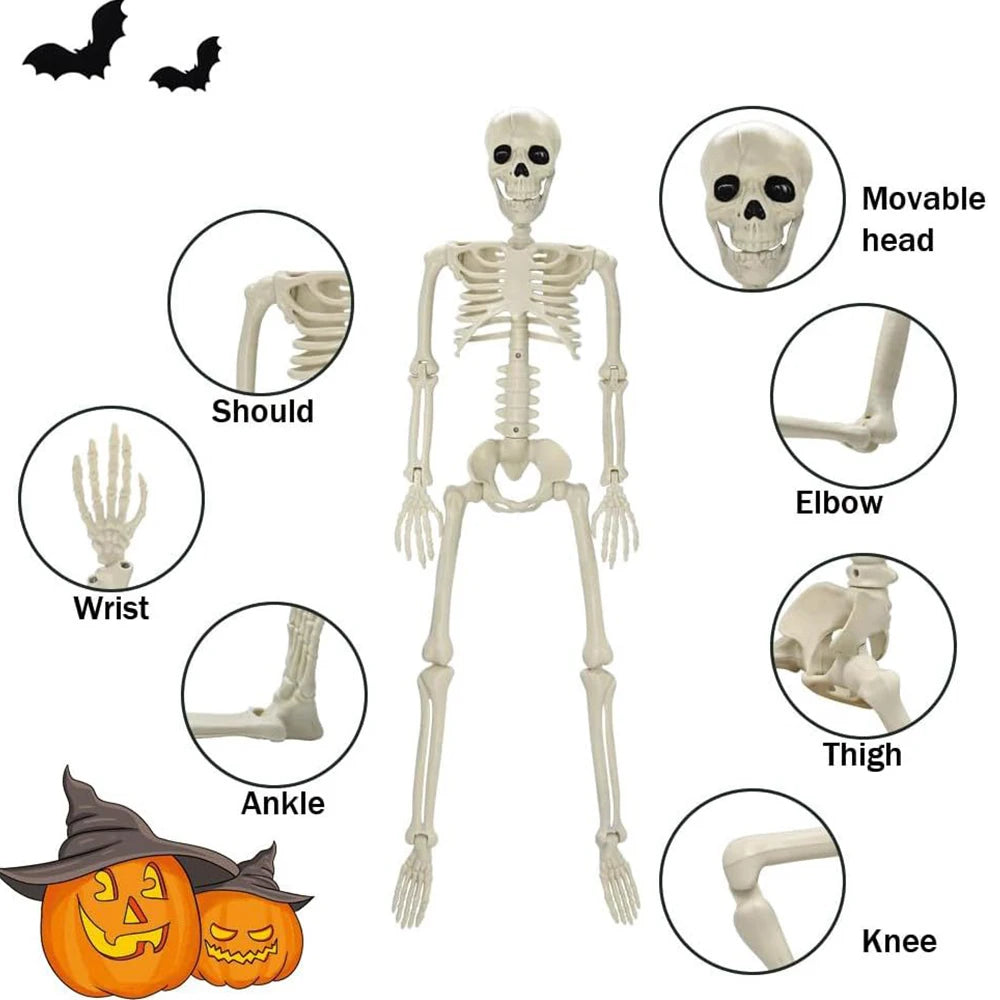 40cm Halloween Human Shape Skeleton Posable Bones Haunted House Horror Props Home Decorations