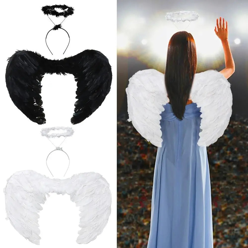 Party Supplies Feather Black White Red Pink Angel Wings Halloween Christmas Xmas Costume 55x40CM