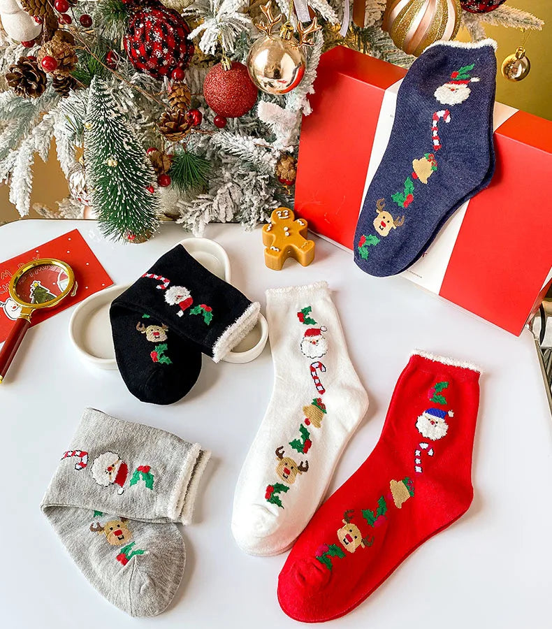 New Woman Girl Cute Kawaii Cartoon Animal Funny Santa Claus Snowman Christmas Socks Xmas Fall Gift