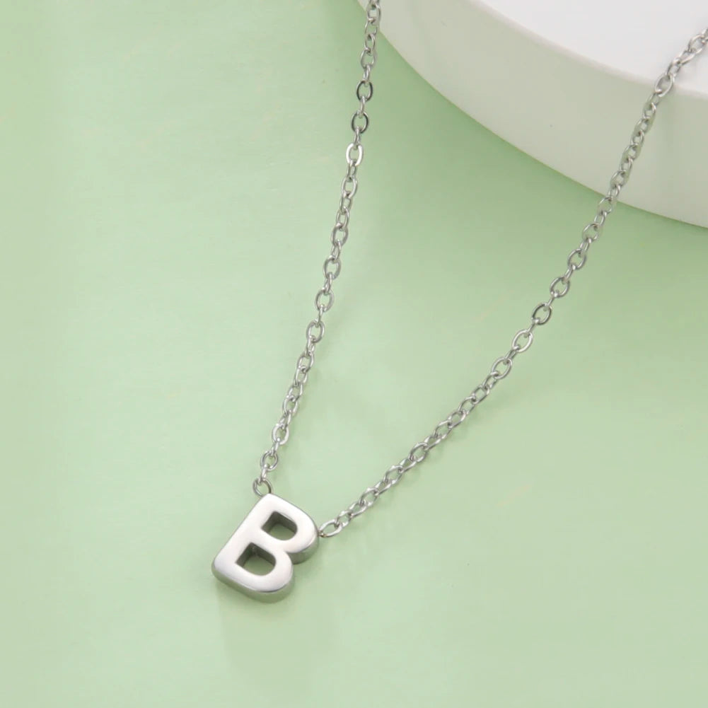 Minimalist Initial A-Z Letter Necklace Women Alphabet Choker Chains Jewelry Birthday Fall Gift