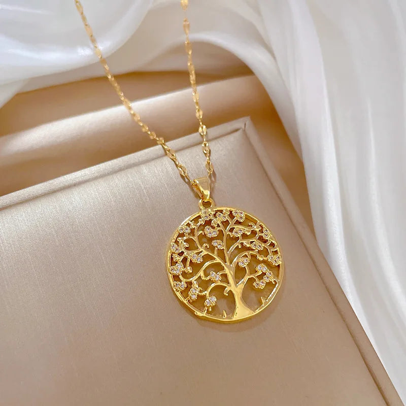 Big Tree Light Luxury Banquet Female Internet Celebrity Versatile Clavicle Necklace Chain Fall Gift