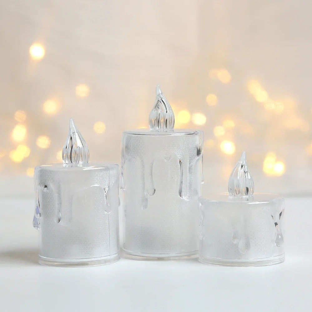 Flameless LED Wishing Tea Light Warm White Flameless 4sizes Candle Halloween Christmas Wedding Decor