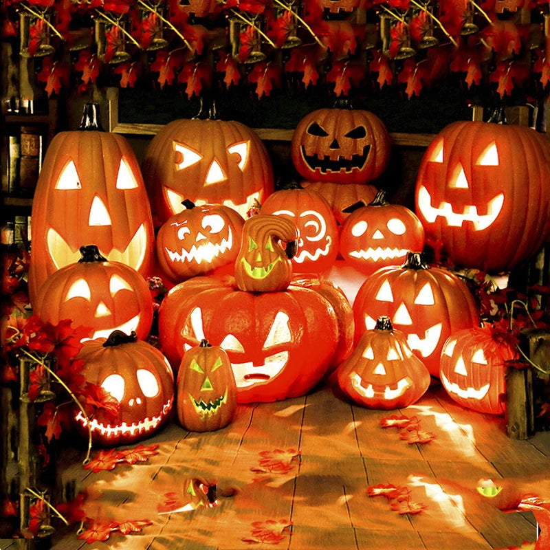 Halloween Decoration Scream Pumpkin LED Festival Bright Ring Light Fairy Lights Night Outdoor