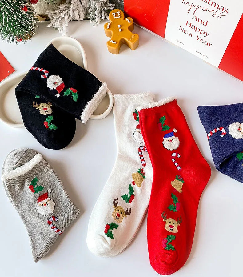 New Woman Girl Cute Kawaii Cartoon Animal Funny Santa Claus Snowman Christmas Socks Xmas Fall Gift