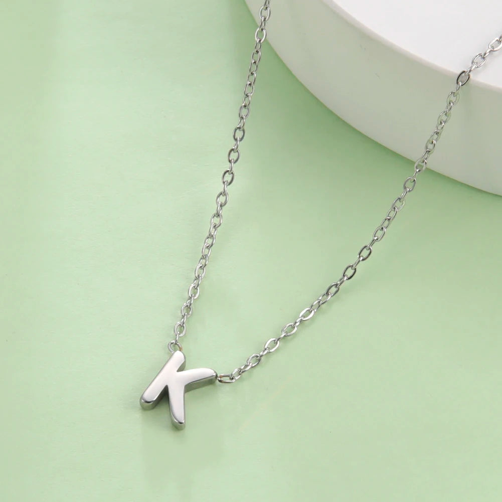 Minimalist Initial A-Z Letter Necklace Women Alphabet Choker Chains Jewelry Birthday Fall Gift