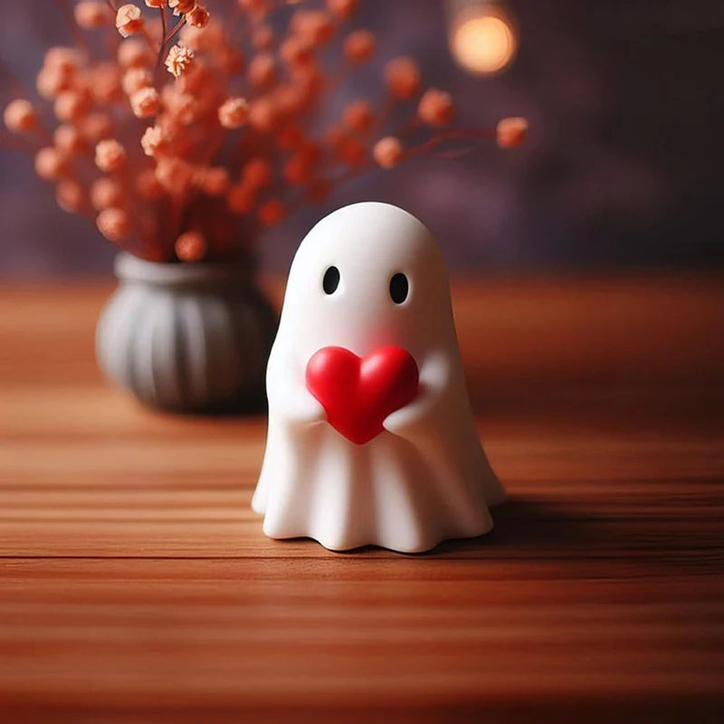 Middle Finger Cute Ghost Statue Ghosts Small Scary Ghost Figurines Halloween Home Decorations Gifts