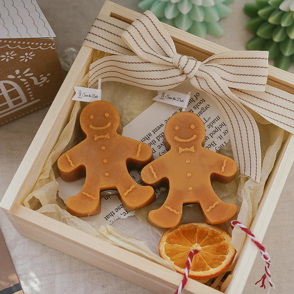 1PC Gingerbread Man Small Ornament Scented Candle Christmas Xmas Home Festive Party Decoration