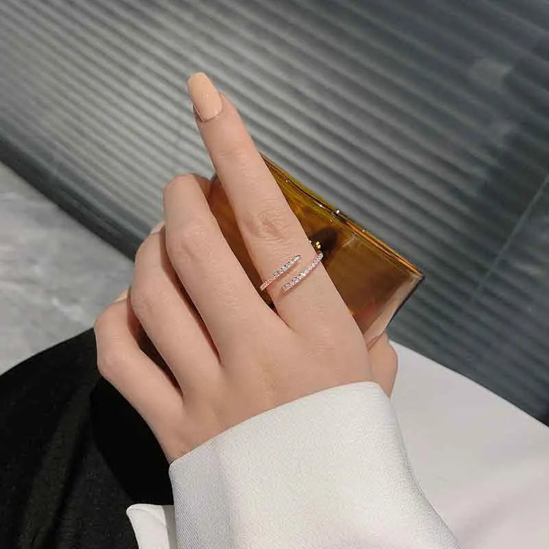 Minimalist Thin Women Female Gold Silver Brilliance Cubic Zirconia High Quality Rings Jewelry Gifts