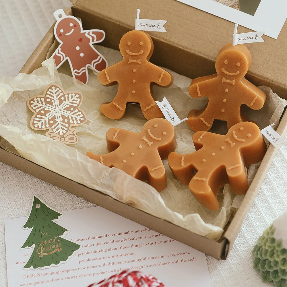 1PC Gingerbread Man Small Ornament Scented Candle Christmas Xmas Home Festive Party Decoration