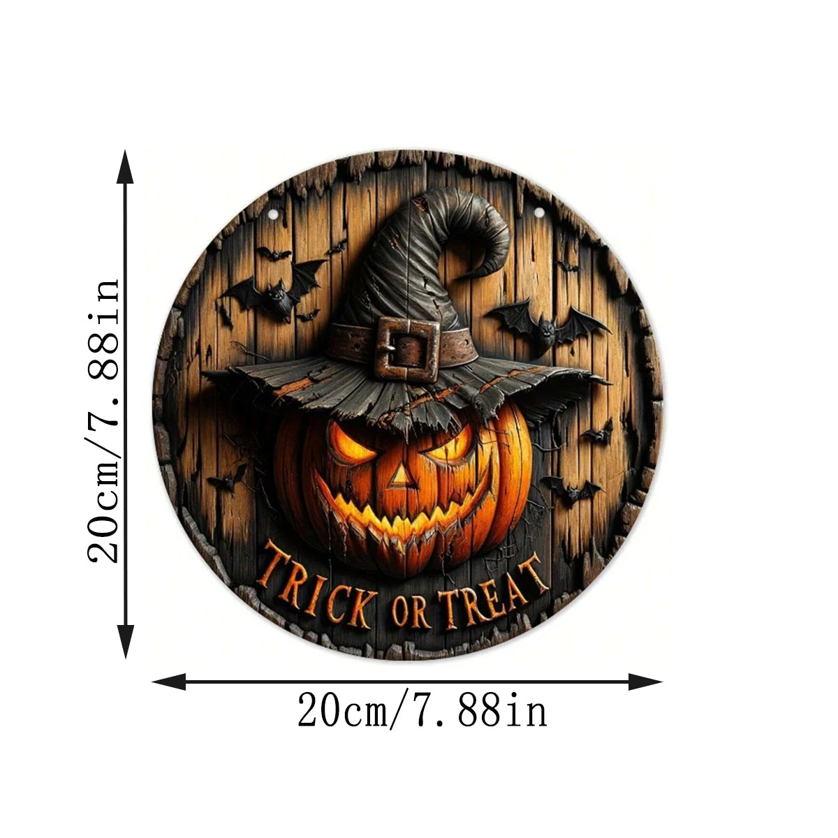 Halloween Wooden Wreath Logo Retro Pumpkin Head Horror Hanging Pendant Home Garden Courtyard Decor