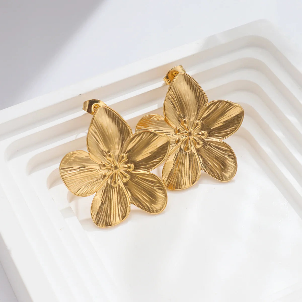 New Trendy Butterfly Stud Charm Gold Silver Statement Flower Rings Fall Christmas Jewelry Gift