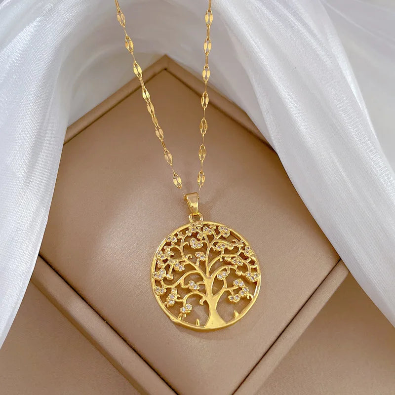 Big Tree Light Luxury Banquet Female Internet Celebrity Versatile Clavicle Necklace Chain Fall Gift