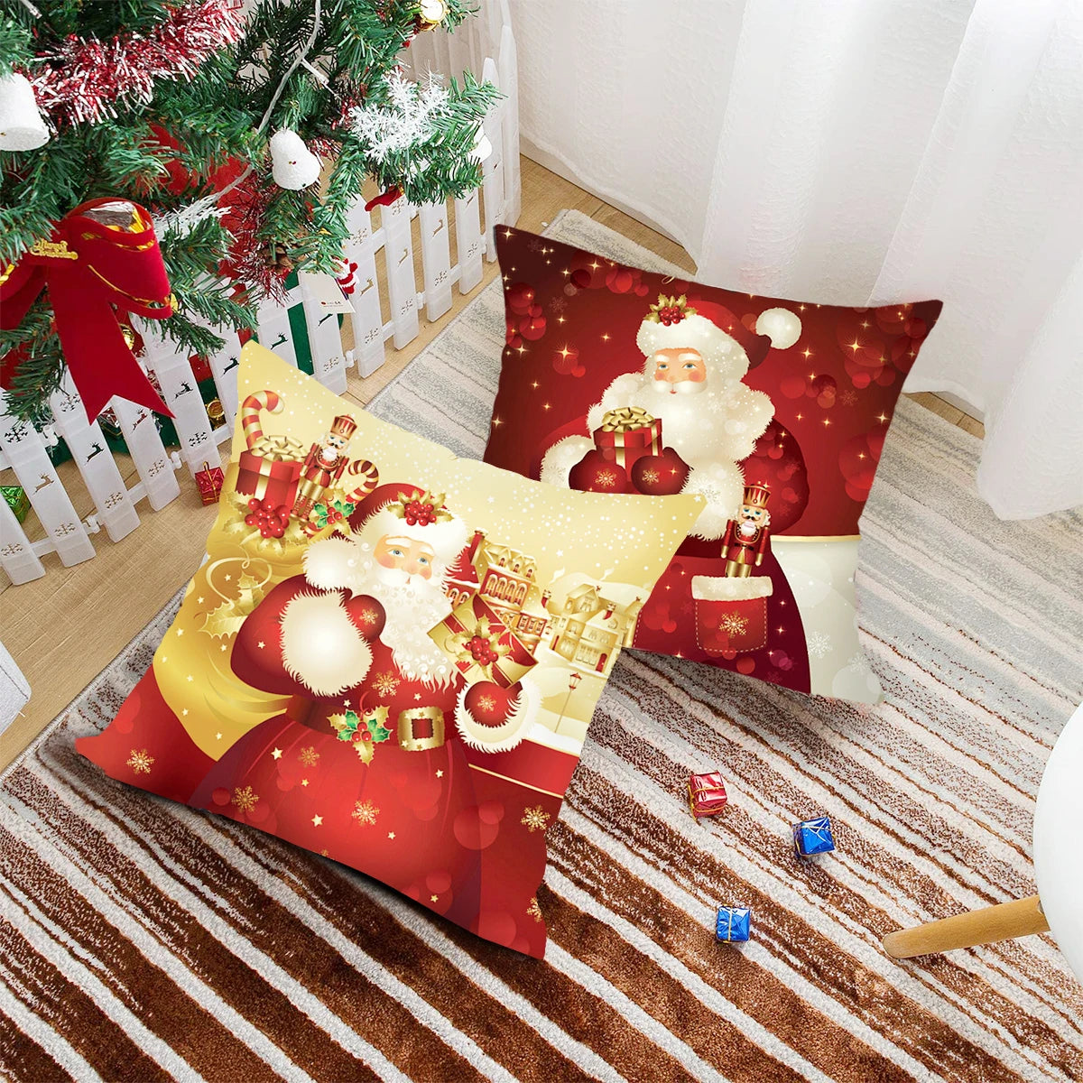 Christmas Cushion Cover Home Ornament Decorations Navidad Noel Xmas New Year Gifts