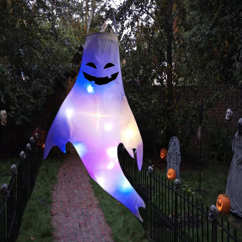 Halloween LED Light Hanging Ghost Party Home Outdoor Indoor Decoration Glowing Spooky Horror Props