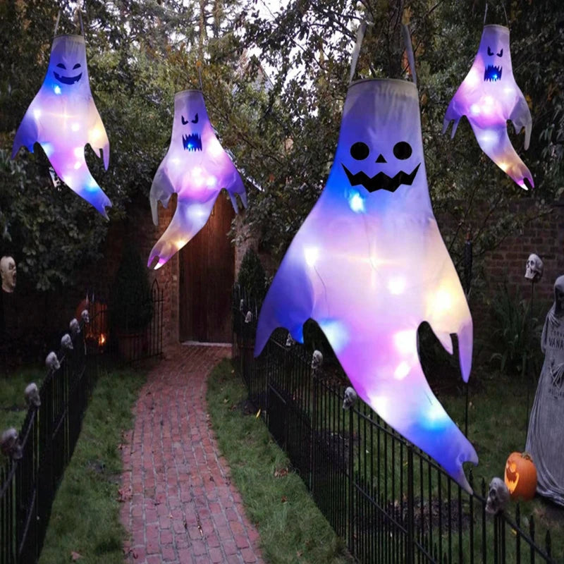 Halloween LED Light Hanging Ghost Party Home Outdoor Indoor Decoration Glowing Spooky Horror Props