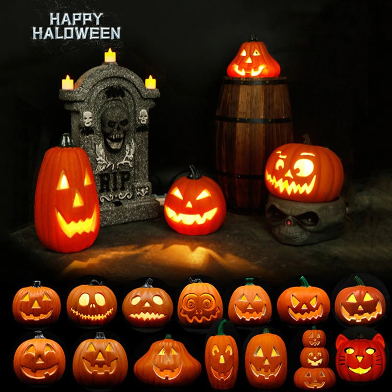 Halloween Decoration Scream Pumpkin LED Festival Bright Ring Light Fairy Lights Night Outdoor