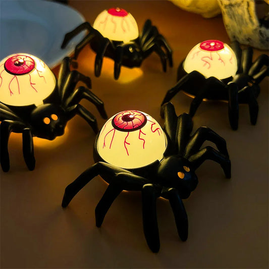 Halloween LED Candle Light Plastic Spider Skull Lamp Horror Props Home Bar Haunted House Party Decor