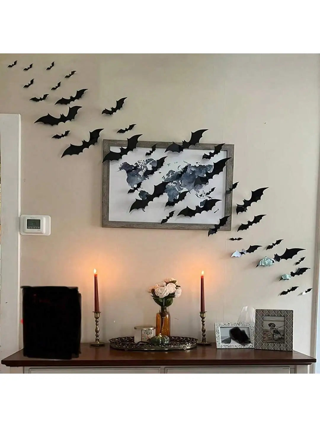 60pcs 3D Waterproof Black Bats Wall Decor Halloween Decor Home Decor Gifts