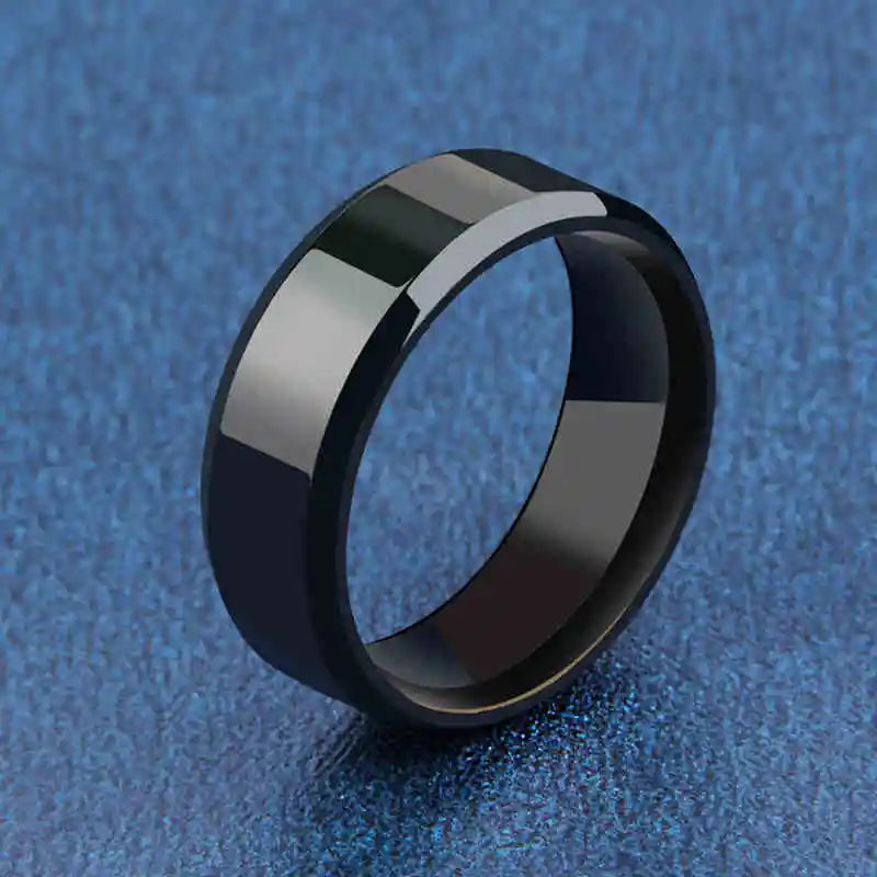 Fashion Charm Jewelry Men Women Stainless Steel Matte Silver Rose Gold Blue Gold Colorful Band Rings