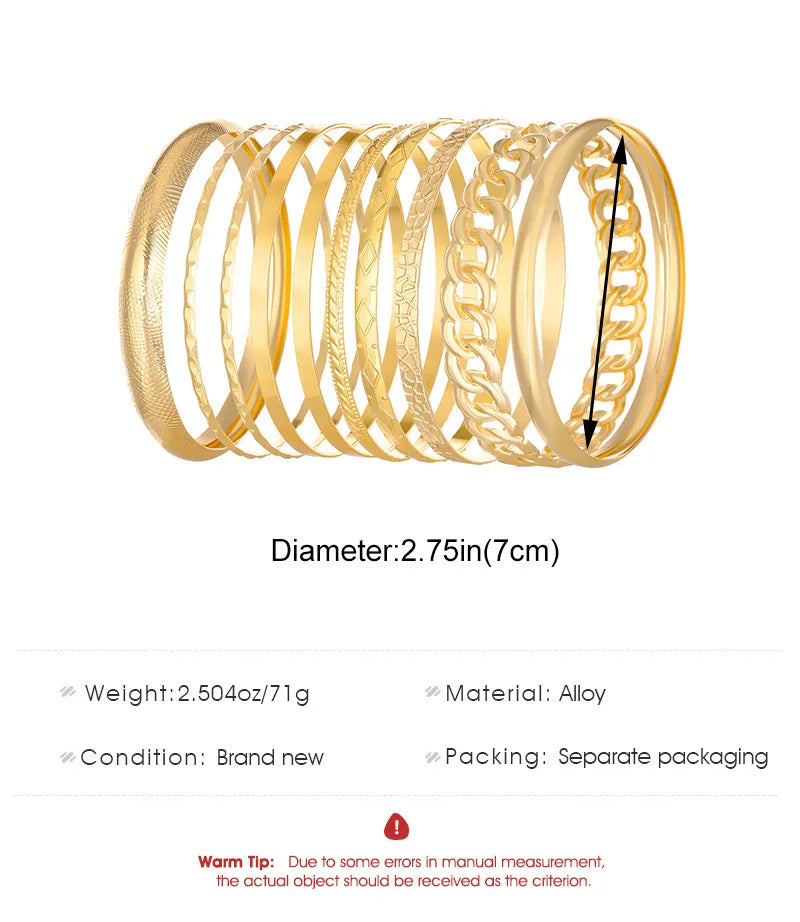 Fashion Twist Texture Jewelry Statement Streetwear Goth Gold Silver Women Men Bracelets Bangles Gift