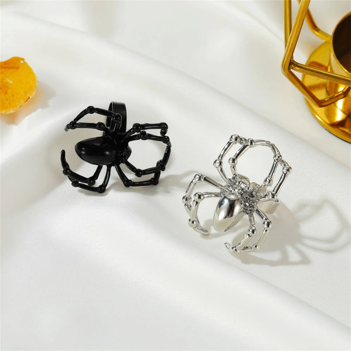 Creative Gothic Black Spider Animal Funny Halloween Party Costume Women Men Unisex Ring Fall Jewelry