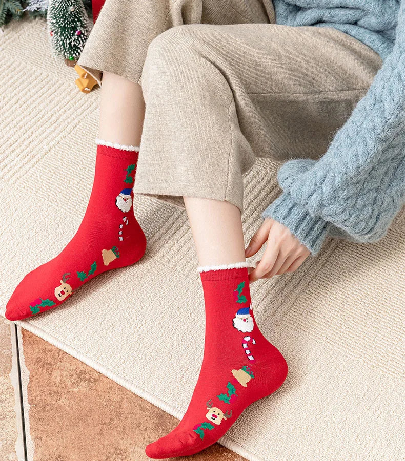 New Woman Girl Cute Kawaii Cartoon Animal Funny Santa Claus Snowman Christmas Socks Xmas Fall Gift