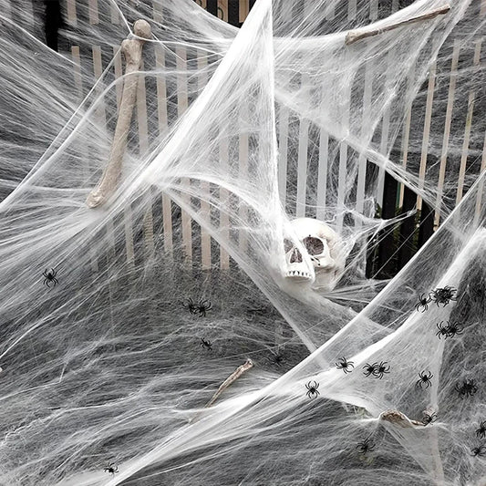 Artificial Spider Web Horror Spider Web Stretchy Cobweb With Spider Gothic Halloween Home Decor Gift