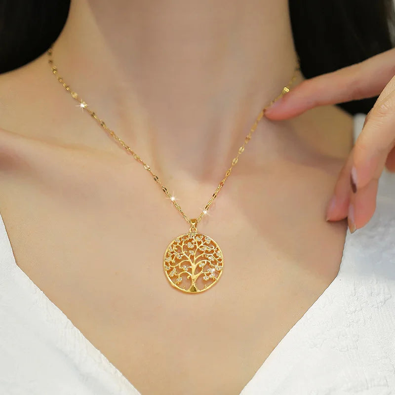 Big Tree Light Luxury Banquet Female Internet Celebrity Versatile Clavicle Necklace Chain Fall Gift