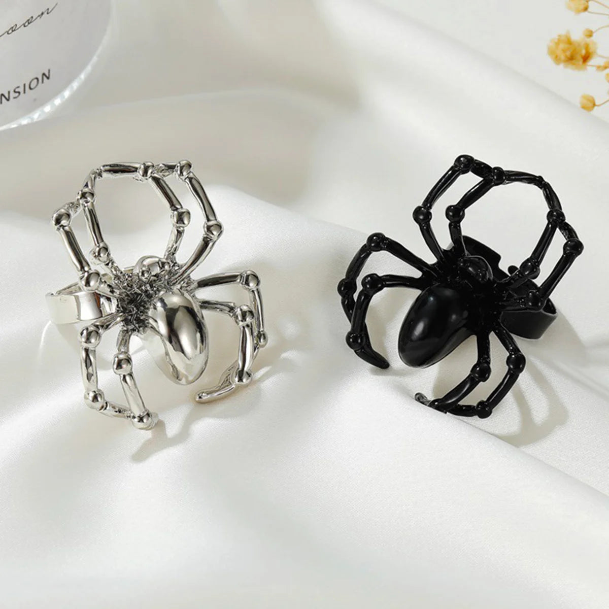 Creative Gothic Black Spider Animal Funny Halloween Party Costume Women Men Unisex Ring Fall Jewelry